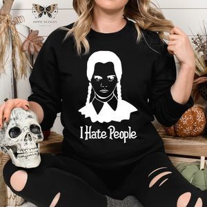 Wednesday Adams I Hate People Crew Neck Sweater